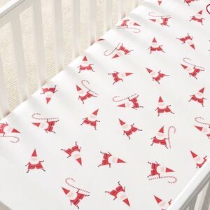 West Elm x Pottery Barn kids Modern Santa crib sheet